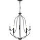 Senoia 5 Light 25 inch Matte Black Chandelier Ceiling Light